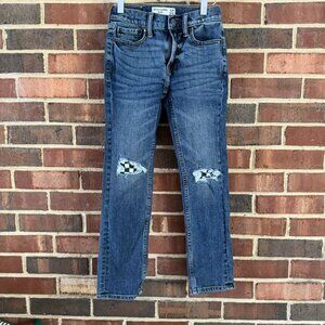 Abercrombie Boys Skinny Ripped Jeans With Checkered Detail